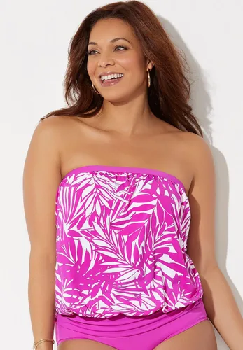 Vista 3 de Swimsuits For All Top tankini bandeau de talla grande para mujer