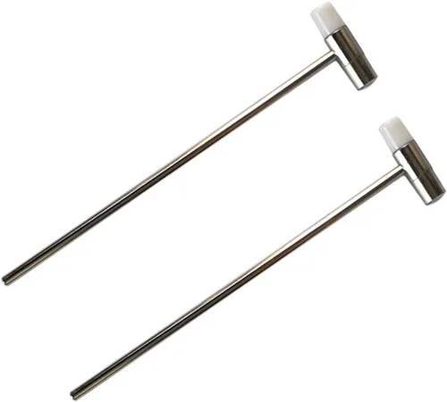 Vista 6 de Martillo pequeño de doble cabeza, 7 pulgadas, cabeza de plástico y cabeza de metal, mango de plástico negro, mazo de joyería de doble cara, martillo