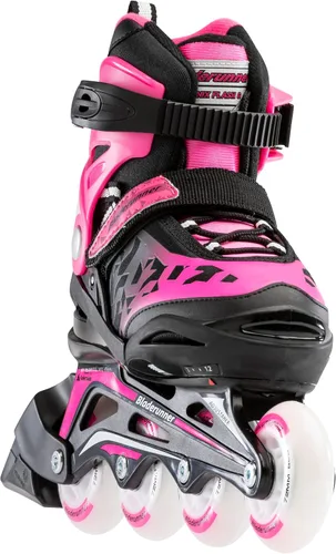 Vista 2 de Bladerunner by Rollerblade Phoenix Flash - Patín en línea ajustable para niños, negro/rosa