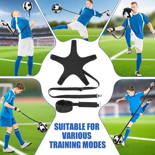 Vista 6 de Football Kick Trainer, Soccer Return Trainer Net Fits Ball Size 3, 4, 5, Hands-Free Soccer Kick Throw Training Aid