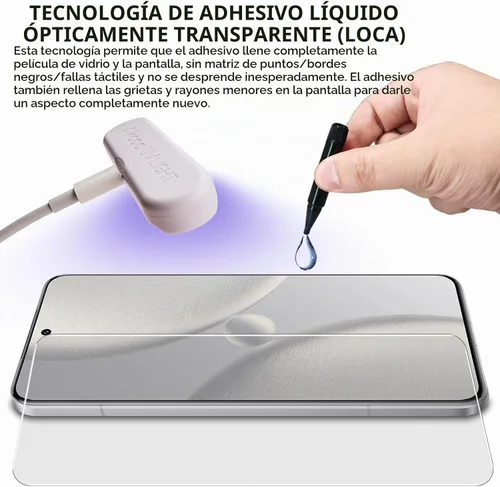 Vista 2 de Protector de pantalla para Xiaomi 15 Ultra, juego de vidrio templado UV, cobertura de borde a borde, soporte de identificación de huellas