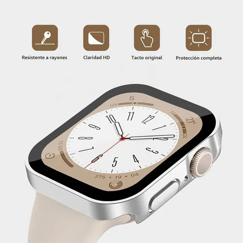 Vista 3 de Protección de Pantalla EIHAIHIS para Apple Watch Funda Serie 11 10 9 SE 8 7 6 5 4 40mm 44mm 41mm 45mm 42mm 46mm Vidrio Templado Impermeable PC