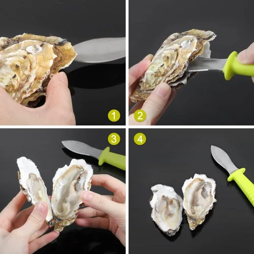 Vista 6 de Abridor de ostras Cuchillo para Shucking de ostras Herramienta de abridor de mariscos