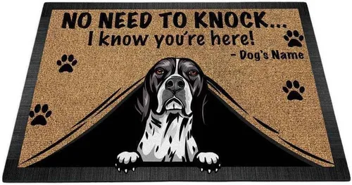 Vista 25 de Felpudo personalizado Peeking Dog English Bulldog No Need to Knock I Konw You're Here 23.6 x 15.7 pulgadas Bulldog-1 Inglés