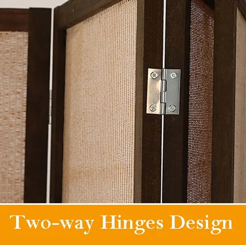 Vista 5 de 4 Panel Bamboo Room Dividers 6x6 Feet, 6 Ft Tall Folding Privacy Screen, Wall Divider Panels, Partition Screen for Office, Privacy Partition for