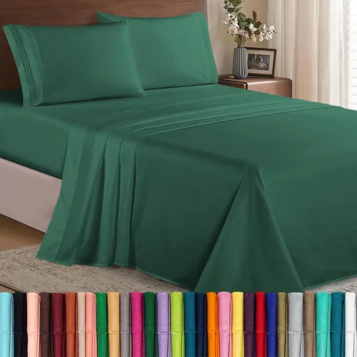 Vista 31 de Elegant Comfort - Juego de sábanas de microfibra de 1500 hilos de calidad hotelera prémium de 4 piezas - Resistente a arrugas, sábana bajera