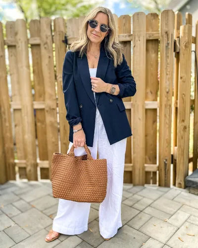 Vista 6 de LookbookStore Chaquetas tipo blazer para mujer, trajes casuales de negocios, para trabajo, oficina, trajes ligeros y elegantes con bolsillo