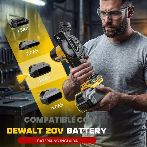 Vista 2 de Ecarke Herramienta de corte inalámbrica compatible con batería DeWalt de 20 V, motor sin escobillas de sierra circular de 3 pulgadas con cuchillas