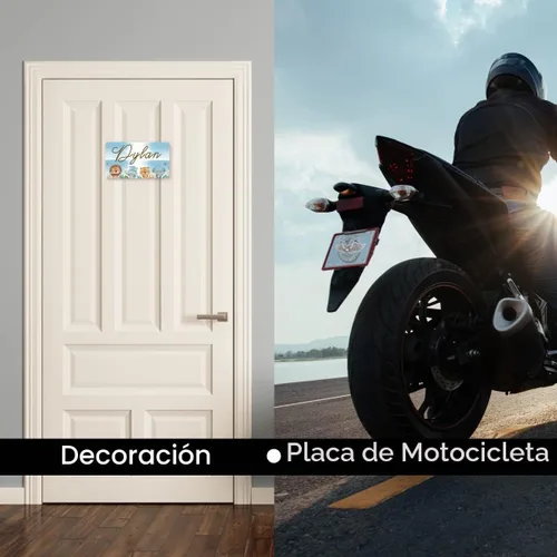 Vista 5 de 4 x 7 pulgadas, blanco para placa de tocador de motocicleta