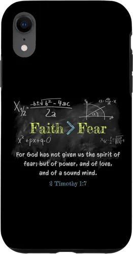 Vista 25 de Faith > Fear 2 Timothy 1:7 Christian Verse Math Equation Case for iPhone 17