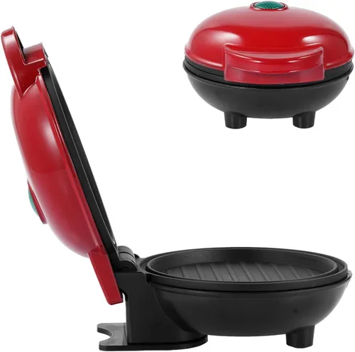 Vista 2 de Plancha pequeña para panqueques - Máquina para hacer panqueques, plancha redonda para panqueques individuales, galletas, huevos, sartén