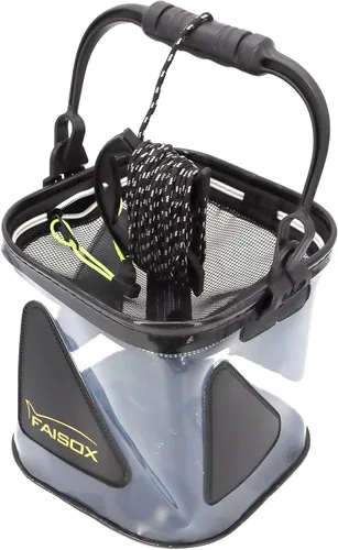 Vista 2 de Minnow Bucket - Depósito transparente para pesca de 7L/10L/12L, contenedor transparente para pesca con tapas de red
