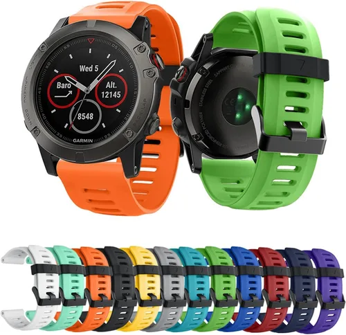Vista 2 de Correa de silicona suave de repuesto para Garmin Fenix 3 / Fenix 3 HR GPS reloj con herramientas accesorios de reloj 1