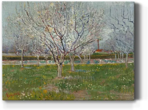 Vista 12 de Renditions Gallery Vincent Van Gogh Impreso Flores de almendra, famosa reproducción de pintura, lienzo de alta calidad envuelto en galería, listo