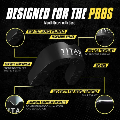Vista 6 de Protector bucal de boxeo Doble capa premium Estuche incluido Boquilla de ajuste personalizado para adultos y jóvenes Protector bucal