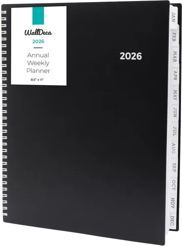 Vista 8 de WallDeca Agenda 2026, agenda con vista semanal y mensual, agenda diaria y calendario anual, encuadernado en espiral con pestañas, notas