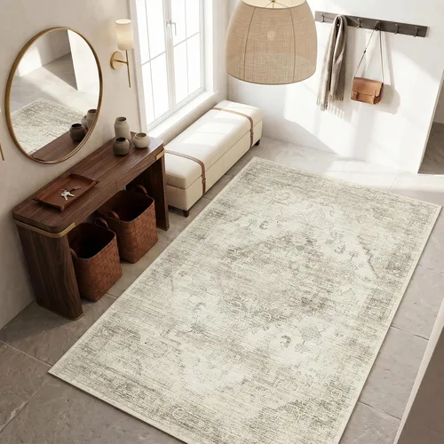 Vista 8 de Garvee Alfombra vintage Beige