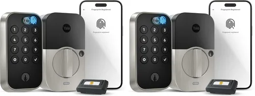 Vista 34 de Yale Assure Lock 2 Touch - Cerrojo inteligente de huellas dactilares, gamuza negra Wi-Fi (paquete de 2)