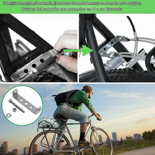 Vista 6 de Portaequipajes para bicicleta con red de carga elástica y logotipo reflectante, universal, ajustable, para bicicletas, equipaje, turismo, capacidad