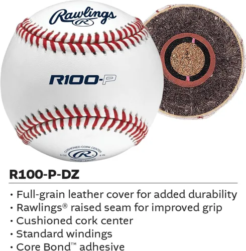 Vista 2 de Rawlings Practice Baseballs R100-P or FSR100-P Baseballs Collegiate, High School & Youth Flat or Raised Seam Options