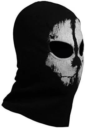 Vista 2 de Unisex Ghost Print Stocking Balaclava Mask Good for War Game Halloween Cosplay