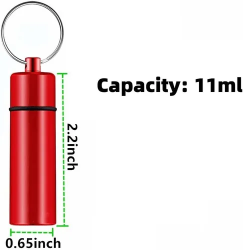 Vista 3 de OakMsOik Pequeño pastillero portátil llavero con hebilla de alpinismo de metal, mini organizador de píldoras, contenedor para bolso, pastillero