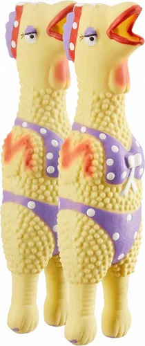 Vista 8 de Outward Hound by Charming Pet Squawkers Earl - Juguete de goma chirriante de látex para perros, divertido juguete interactivo para las fiestas
