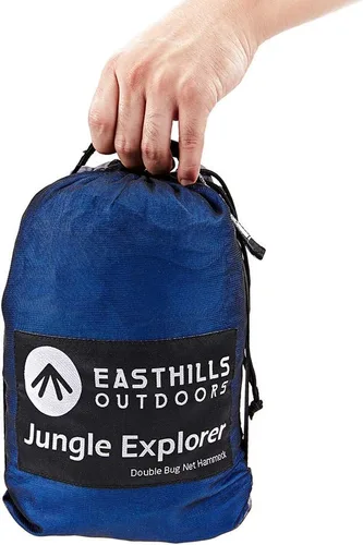 Vista 8 de Easthills Outdoors Jungle Explorer - Hamaca doble para acampar de 118 x 79 pulgadas, ligera, antidesgarros, nailon para 2 personas, con red