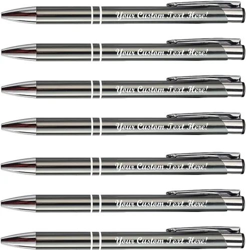 Vista 10 de Bolígrafo personalizado de tinta negra para eventos, ferias comerciales, paquete de 50 Verde