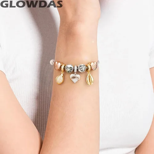 Vista 6 de GLOWDAS Dijes temáticos para el día de la madre, plata de ley 925 para mamá, hija, hijo, bebé, familia, hombre árbol, corona dorada para mamá