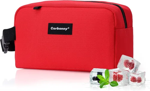Vista 10 de Bolsa de almuerzo mini enfriadora Cerbonny, bolsa de almuerzo congelable y bolsa de snacks, bolsa aislada para viaje/trabajo/escuela, lonchera mini