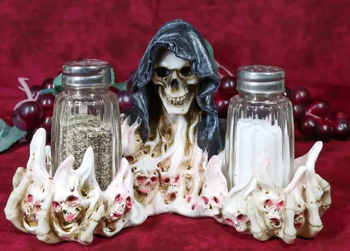 Vista 8 de Ebros Gift Juego de figuras góticas del Día de los Muertos con almas condenadas en el lago de fuego del infierno, juego de figuras de 5.5 pulgadas