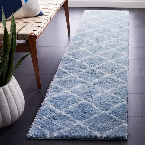 Vista 46 de SAFAVIEH Tahoe Shag Collection - Alfombra para pasillo, 2 x 9 pies, diseño de enrejado, no desprende pelusa y de fácil cuidado, 1.2 pulgadas