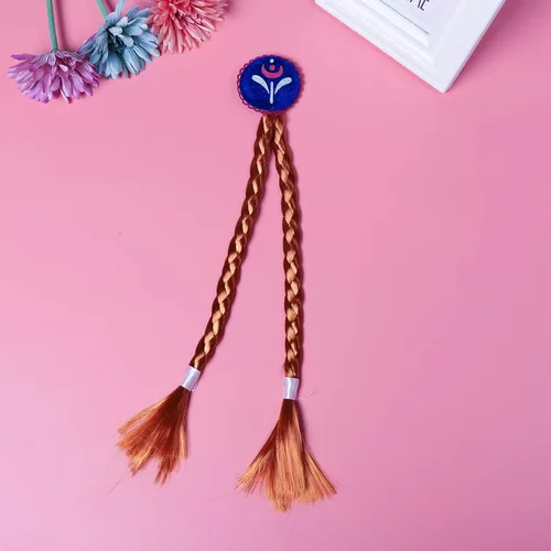 Vista 12 de Peluca de princesa Rapunzel larga trenzada con diadema de flores de tiara para niñas, accesorios de disfraz de 29 pulgadas