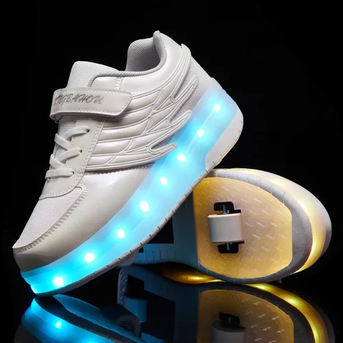 Vista 6 de Zapatillas de patinaje LED para niñas y niños con ruedas