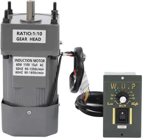 Vista 10 de Motor de engranaje de 110 V CA Motor reversible + controlador de velocidad variable Motor de velocidad ajustable monofásico 1:10, motor de reducción