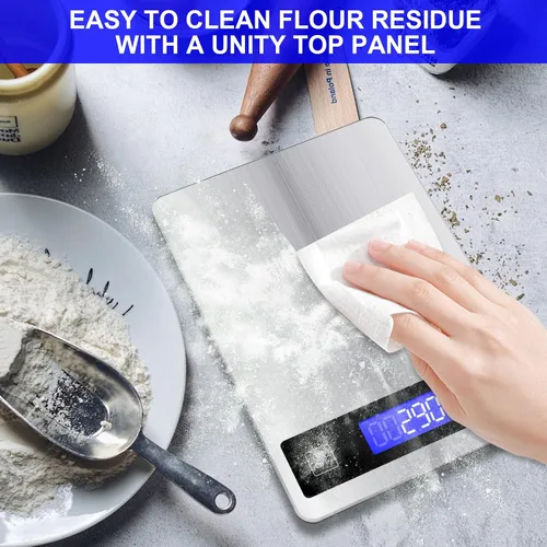 Vista 5 de Báscula de alimentos de 22 libras, báscula digital de cocina, gramos y onzas para perder peso, cocinar, hornear, precisión de 1 g/0.1 oz, recargable