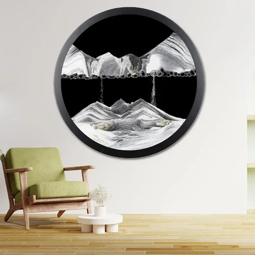 Vista 30 de Decoración artística de arena móvil de 17.3 pulgadas, pintura 3D giratoria de 360 grados, arte de pared de vidrio, decoración de sala de estar