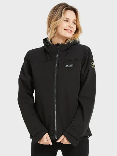 Vista 7 de PTAHDUS Chaqueta térmica para mujer con batería de 7.4 V, con bolsillo para calentador de manos