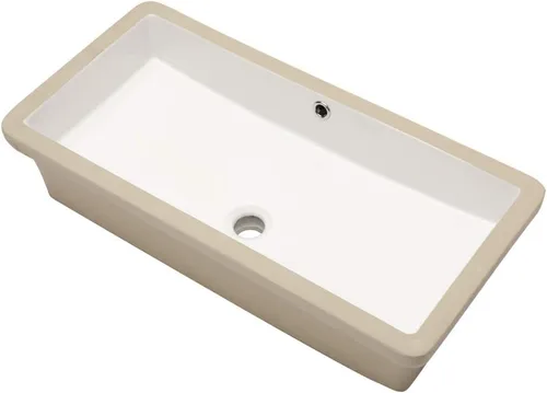 Vista 21 de Lordear Fregadero de baño de 18 x 12 pulgadas para empotrar bajo encimera, fregaderos de tocador rectangulares de cerámica de porcelana blanca pura