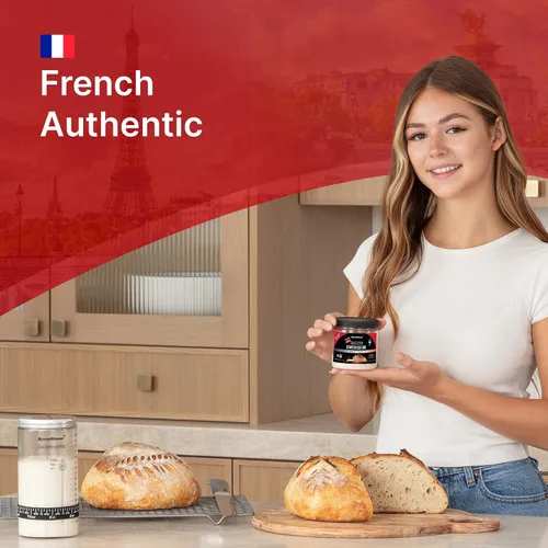 Vista 3 de Apron Maven Cultivo de masa madre fresca viva, estilo francés, acidez más suave para baguettes, Pain de Campagne, panes campestres franceses