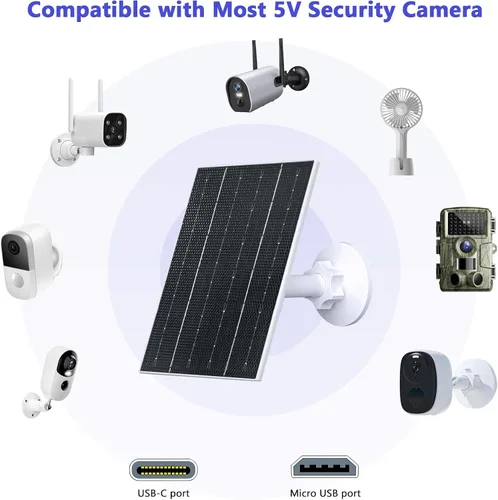 Vista 3 de Zivif Panel solar USB de 4W 5V para cámara de batería recargable al aire Blanco