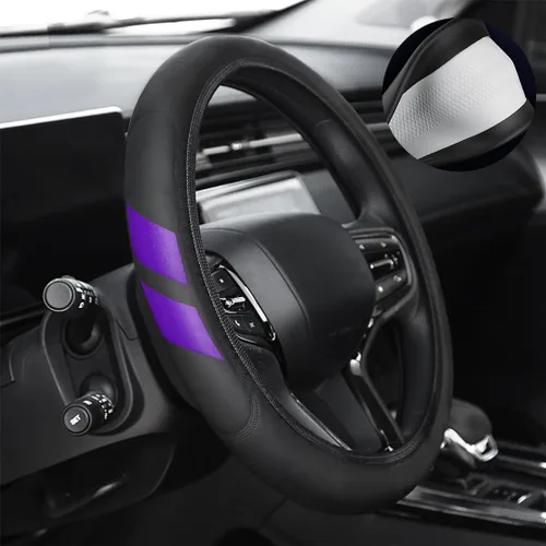 Vista 7 de Funda de cuero para volante compatible con Ram 1500 Silverado GMC Sierra 1500 (1500-rojo)