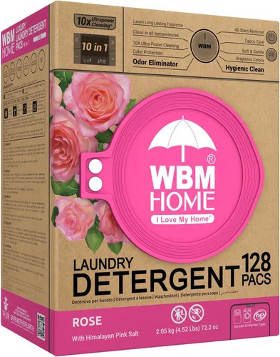 Vista 9 de WBM Home Cápsulas de lavandería 5 en 1, total de 96 unidades, ultra concentrado con potente tecnología de levantador de manchas, suavizante de tela