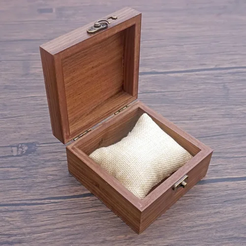 Vista 6 de Caja de Reloj de Color Nogal Caja de Joyería, Hecha a Mano para Recuerdos, Día del Padre, Día de la Madre, Aniversarios, Navidad, Caja del Día