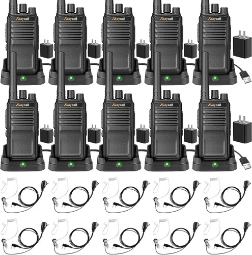 Vista 17 de Walkie Talkies MC-180 - Paquete de 2 unidades para adultos de largo alcance recargable de 2550 mAh, radios portátiles FRS bidireccionales, radios