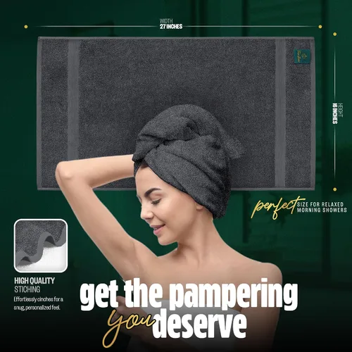 Vista 2 de Pearl Linens Paquete de 24 toallas de mano 100% algodón, toallas de salón para spa, gimnasio y baño, toallas para el pelo a granel, suaves