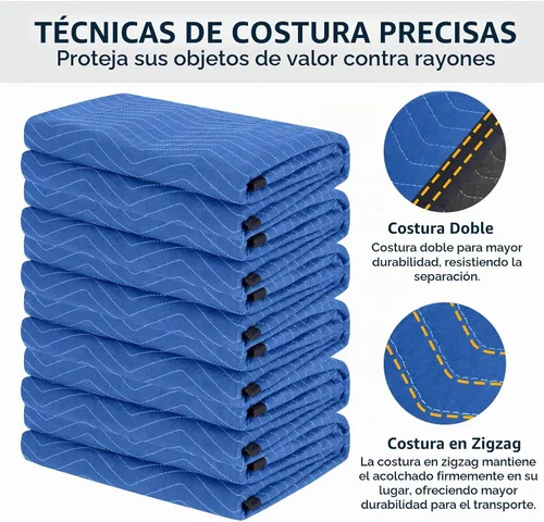 Vista 4 de Paquete de 12 mantas para mudanzas, almohadillas de mudanza de muebles extragrandes de 80 x 72 pulgadas, mantas de embalaje reutilizables