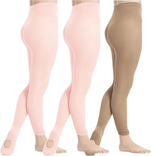 Vista 6 de DIPUG 3 pares de mallas de ballet convertibles para niñas (niños/niños)