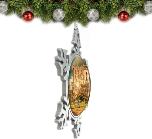 Vista 2 de Reino Unido Inglaterra Isla de Skye Dunvegan Castle Christmas Ornamento Decoración Árbol Decoración Cristal Metal Recuerdo Regalo